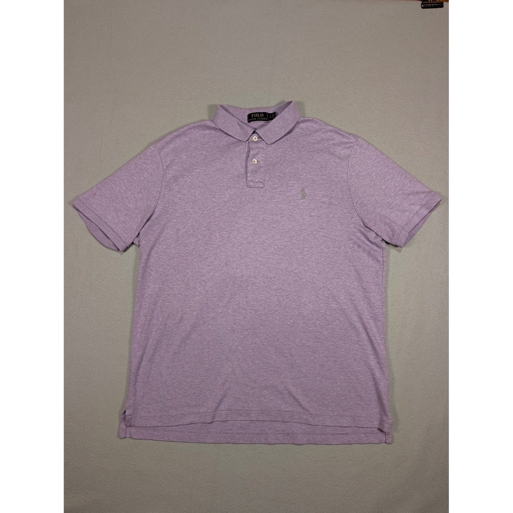 Polo Ralph Lauren Mens Large Purple Heather Short Sleeve Polo Shirt